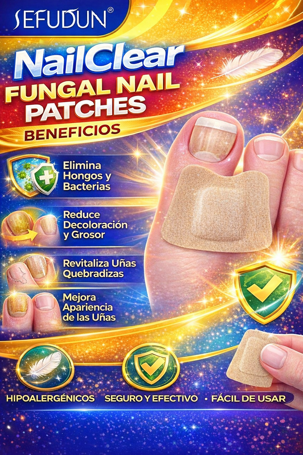 32 Parches para hongos de uñas NailClear