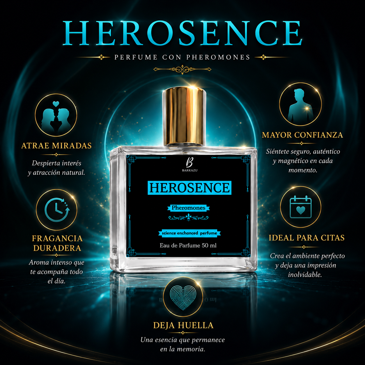 Perfume con Feromonas Herosence EDP 50ml
