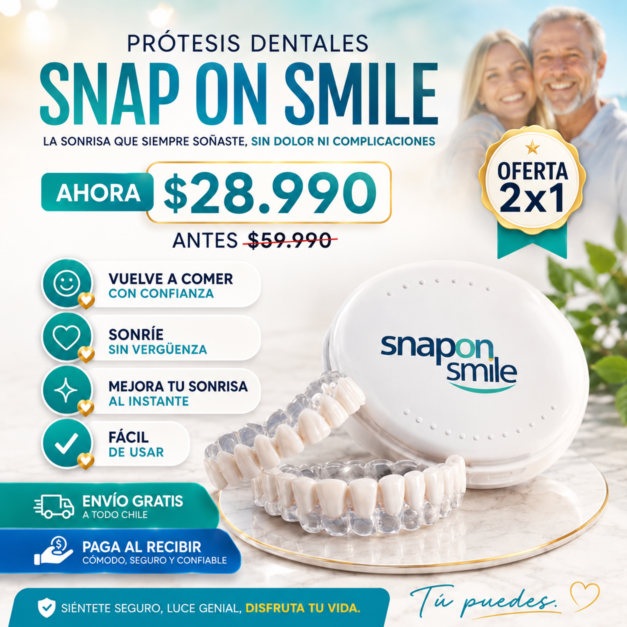 Protesis Dental SNAP ON SMILE 2x1